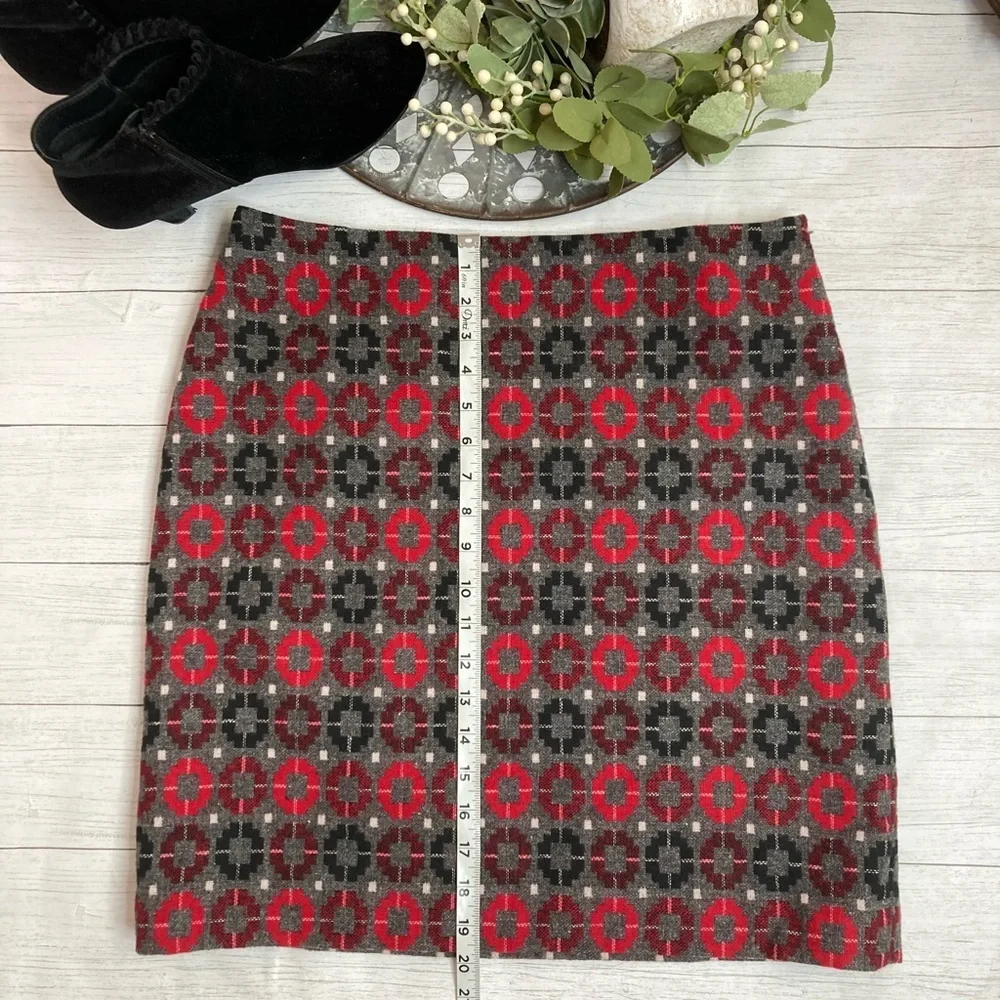 Talbots Wool Blend Geometric Mini Skirt